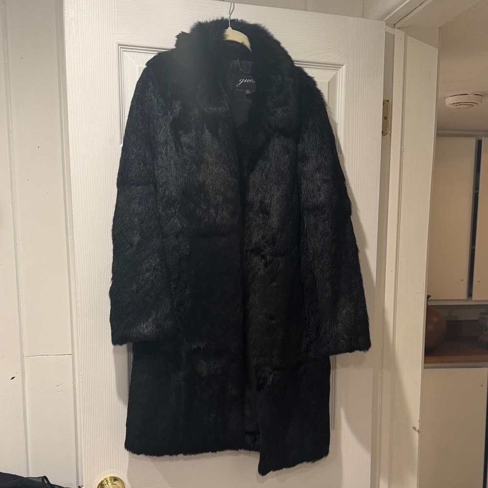 Real Fur Black Guess Jacket